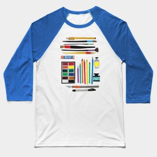 Art supplies collage Baseball T-Shirt